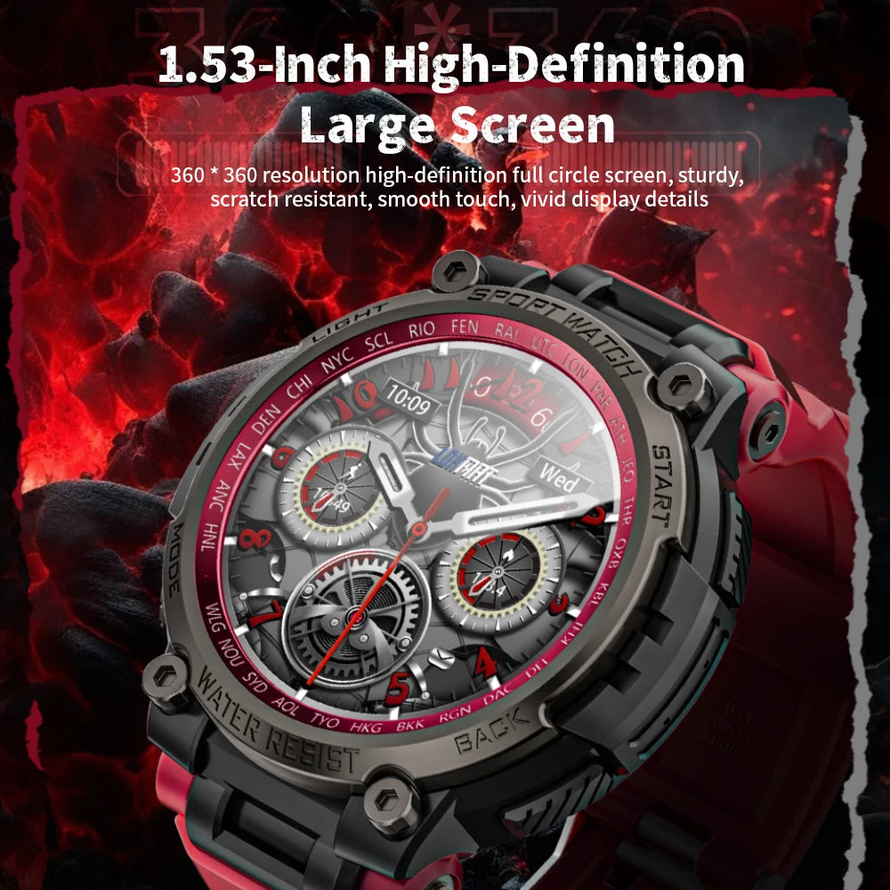 LOKMAT New ATTACK MAX Sport Rugged Smart Watch BT Calls Waterproof/Military Smartwatches Heart Rate Monitor Fitness Tracker