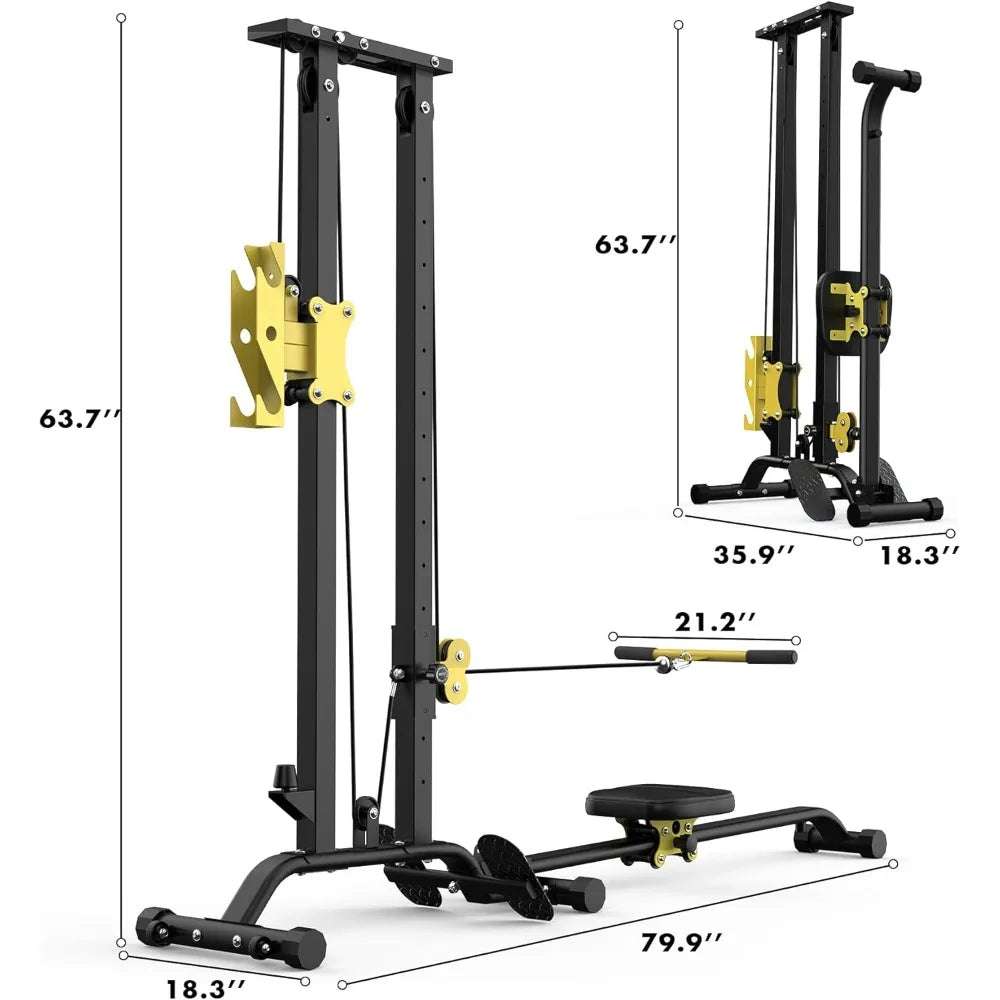 Home Gym Dual-Purpose Equipment: Cable Station/with Lat Pull-Down and Low Row Cable Exercise Options