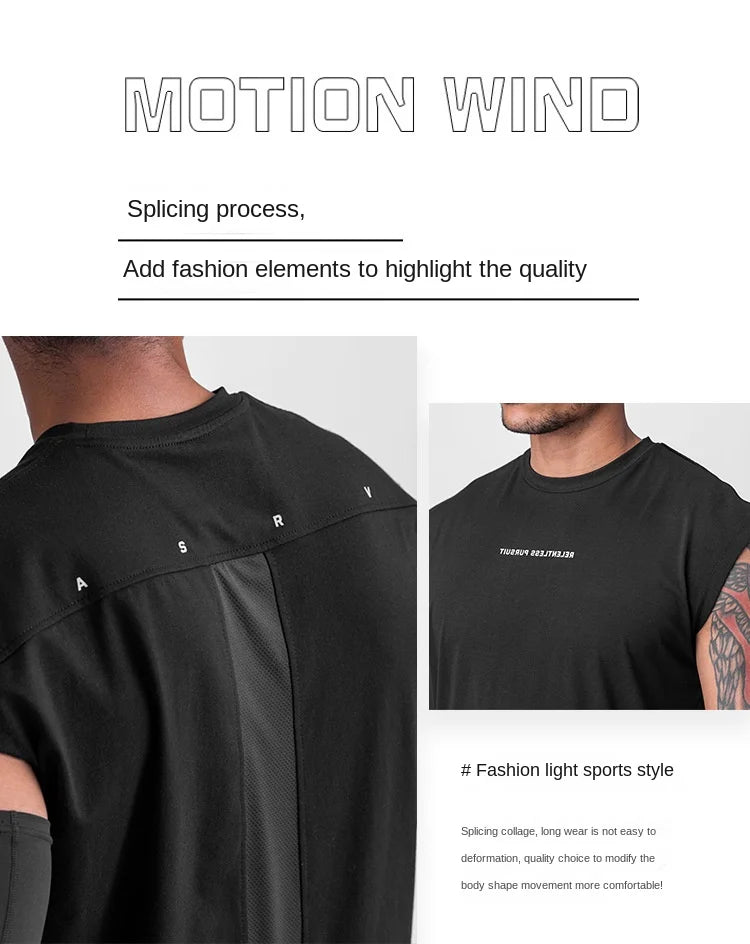 Men's Summer Casual Tank Top Gym Fitness Quick Dry Running/Sleeveless Shirt Sports Vest Undershirt Male Bodybuilding Clothing