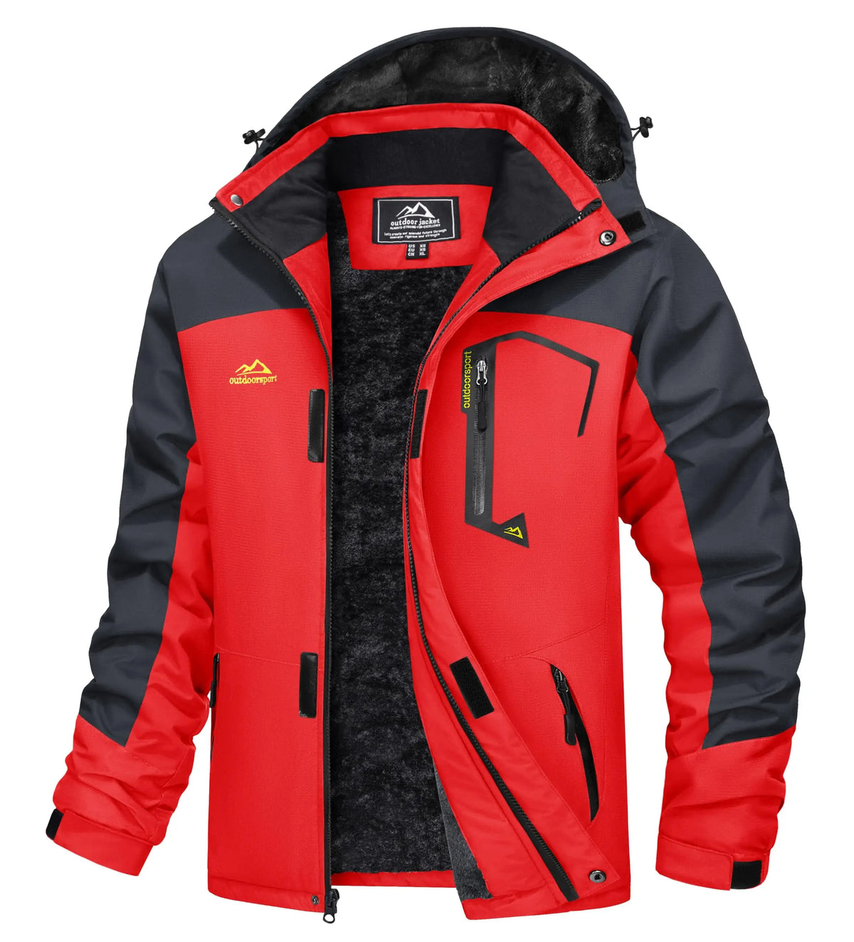 Men's Water-Resistant Ski Jacket Winter Fleece Lined/Snow Coat Warm Windproof Outdoor Jacket