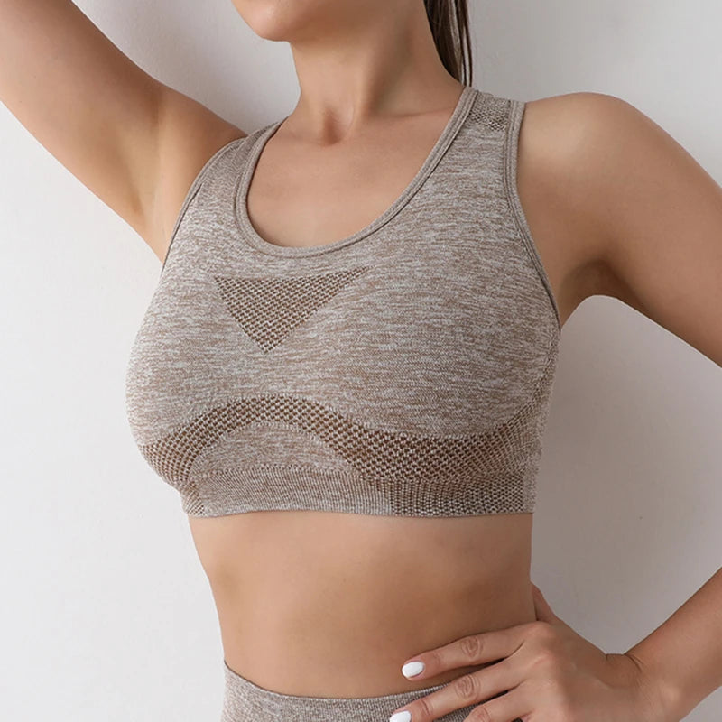 Women Sports Bras Yoga Top Vest High Shockproof Quick-drying Yoga/Gym Running Fitness Underwear Ladies Seamless Sportswear