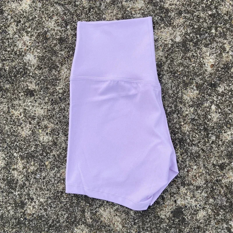 Solid Color Women Fitness Sport Shorts High Waist Athletic Yoga Shorts/Leg Cycling Comprehensive Training Jogging Squat