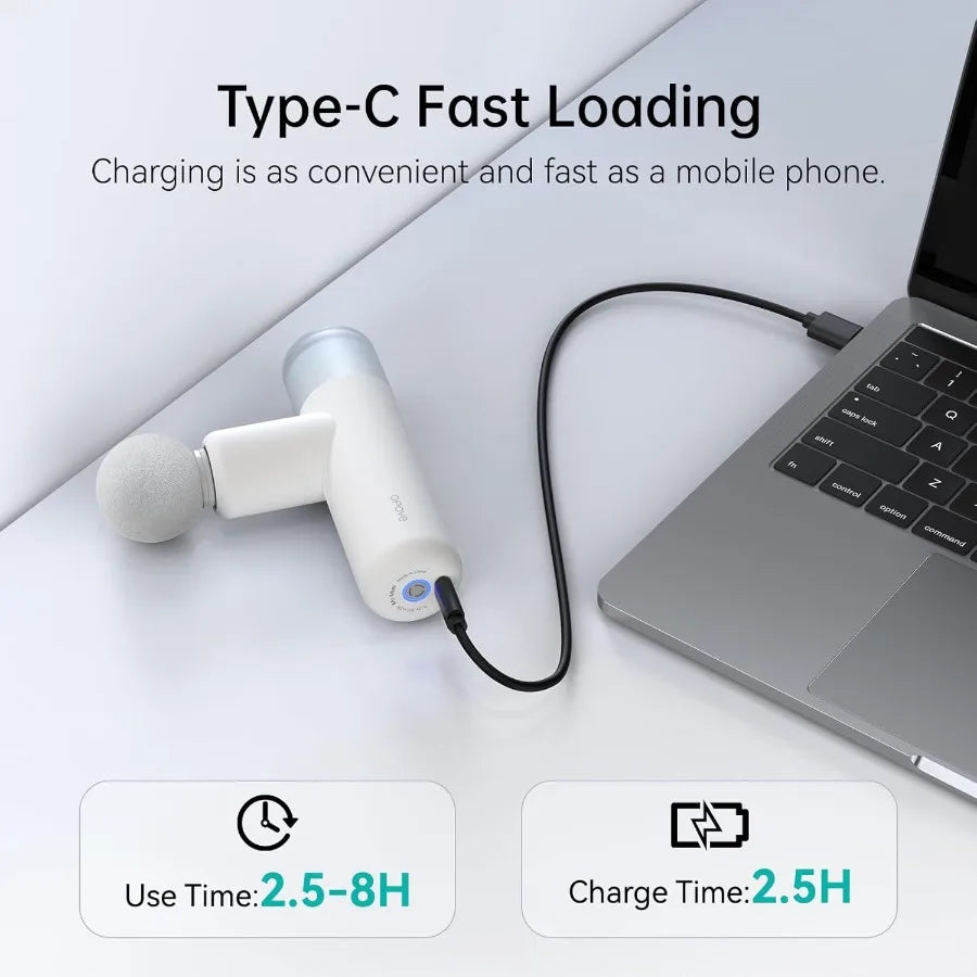 M3 Mini Massage Gun for Back Pain Relief with Facial Mode/7mm Amplitude 4 Vibration Levels Ultralight Portable and Rechargeable