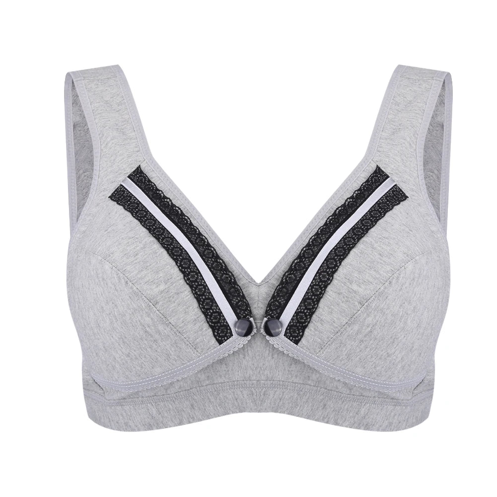 Cotton Maternity Nursing Breast Feeding Bras/Prevent Sagging Pregnant Women Underwear Grey Bra