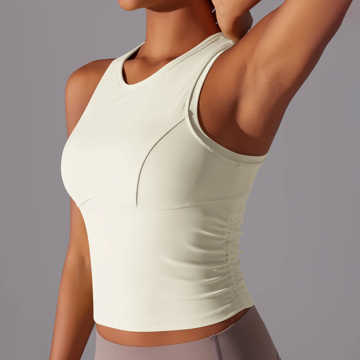 Sleeveless Yoga Vest Slim Sportswear  Stretchy Slim Sports Bra/Breathable Pleated Tank Top Quick Dry Fitness Wear Sexy Slim Top