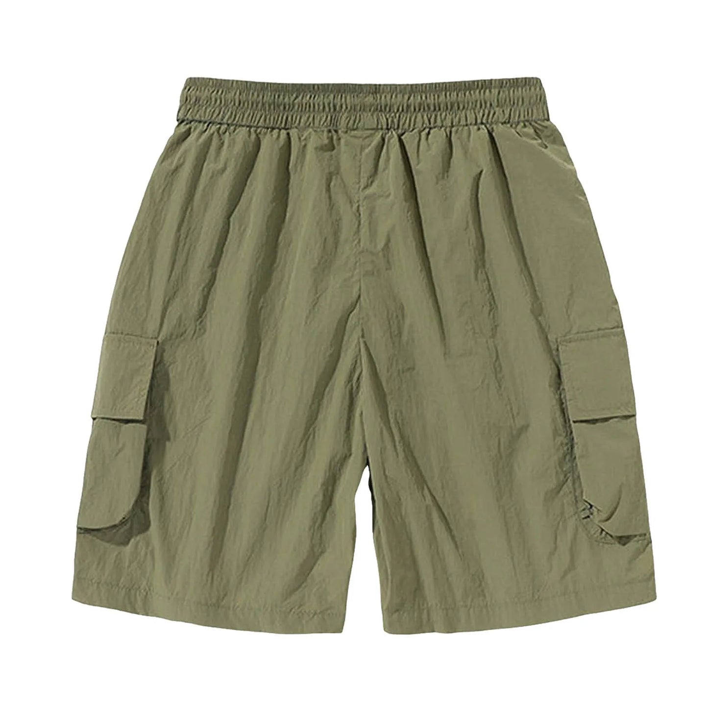 Men's Cargo Shorts Elastic Waistband Drawstring Summer Casual/Pockets Cotton Shorts Large Size Outdoor Jogging Shorts