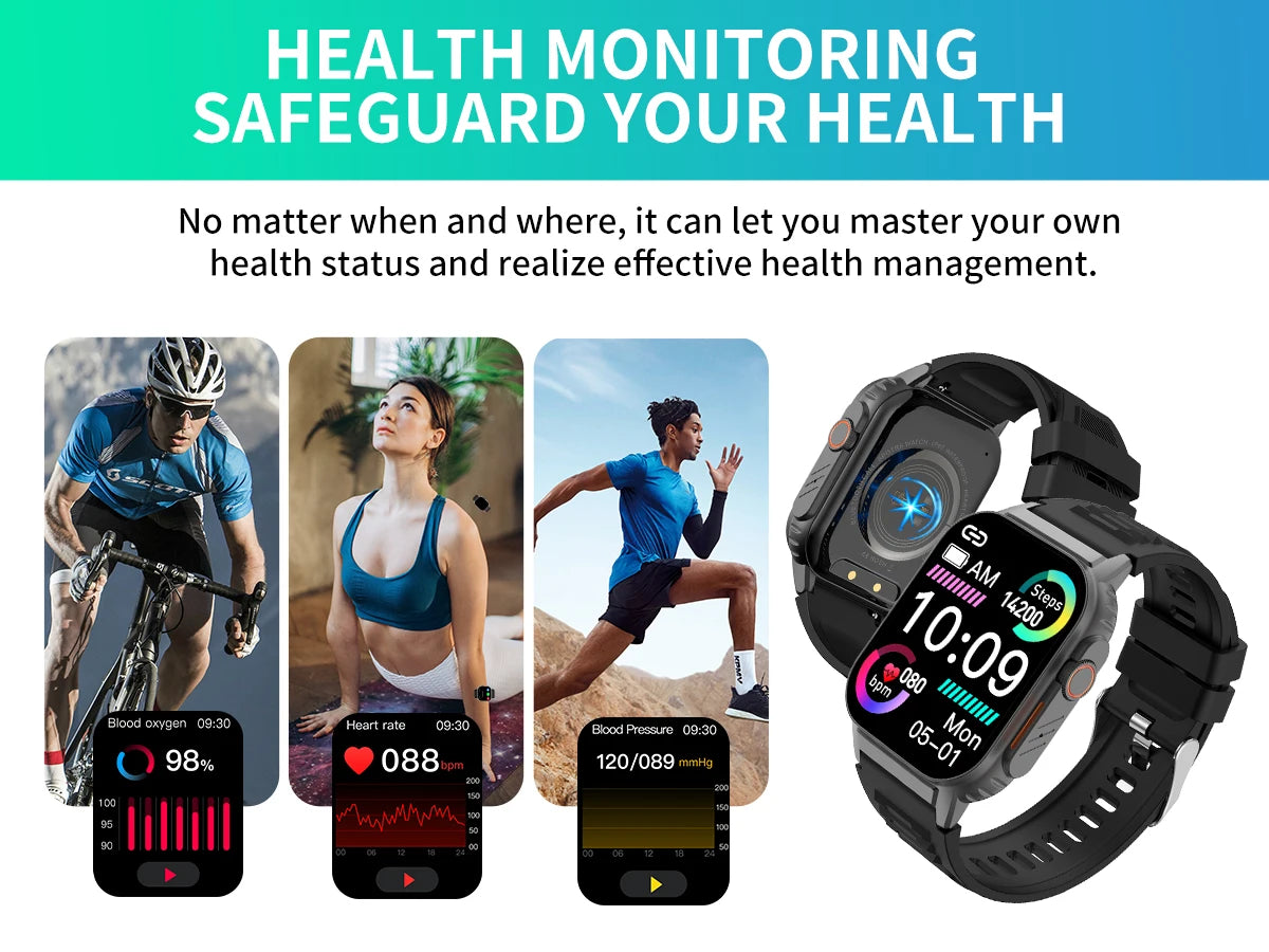 Smart Watch(Answer/Make Call), 2.01" Smartwatch for Men Women/IP67 Waterproof, 100+ Sport Modes Fitness Tracker