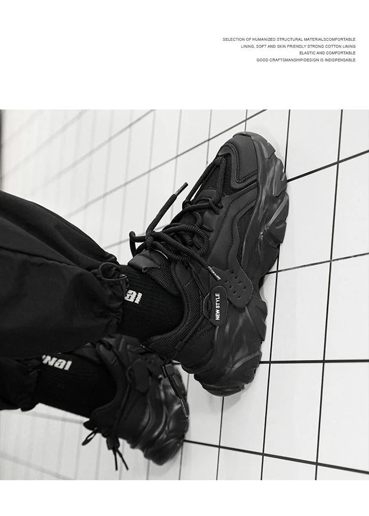 Men's Casual Sneakers Summer Autumn Fashion Outdoor Luxury Lace Up/Round Toe Breathable Non Slip Height Increasing Shoes