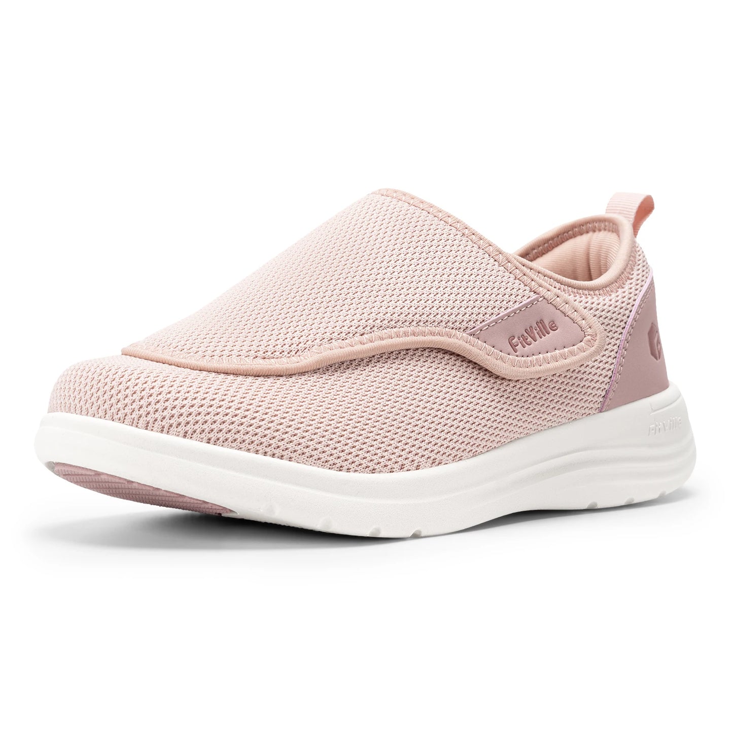 FitVille Wide Women's Diabetic Walking Shoes Adjustable Orthopedic/Comfort Sneakers for Elderly Women Foot Pain Relief Footwear