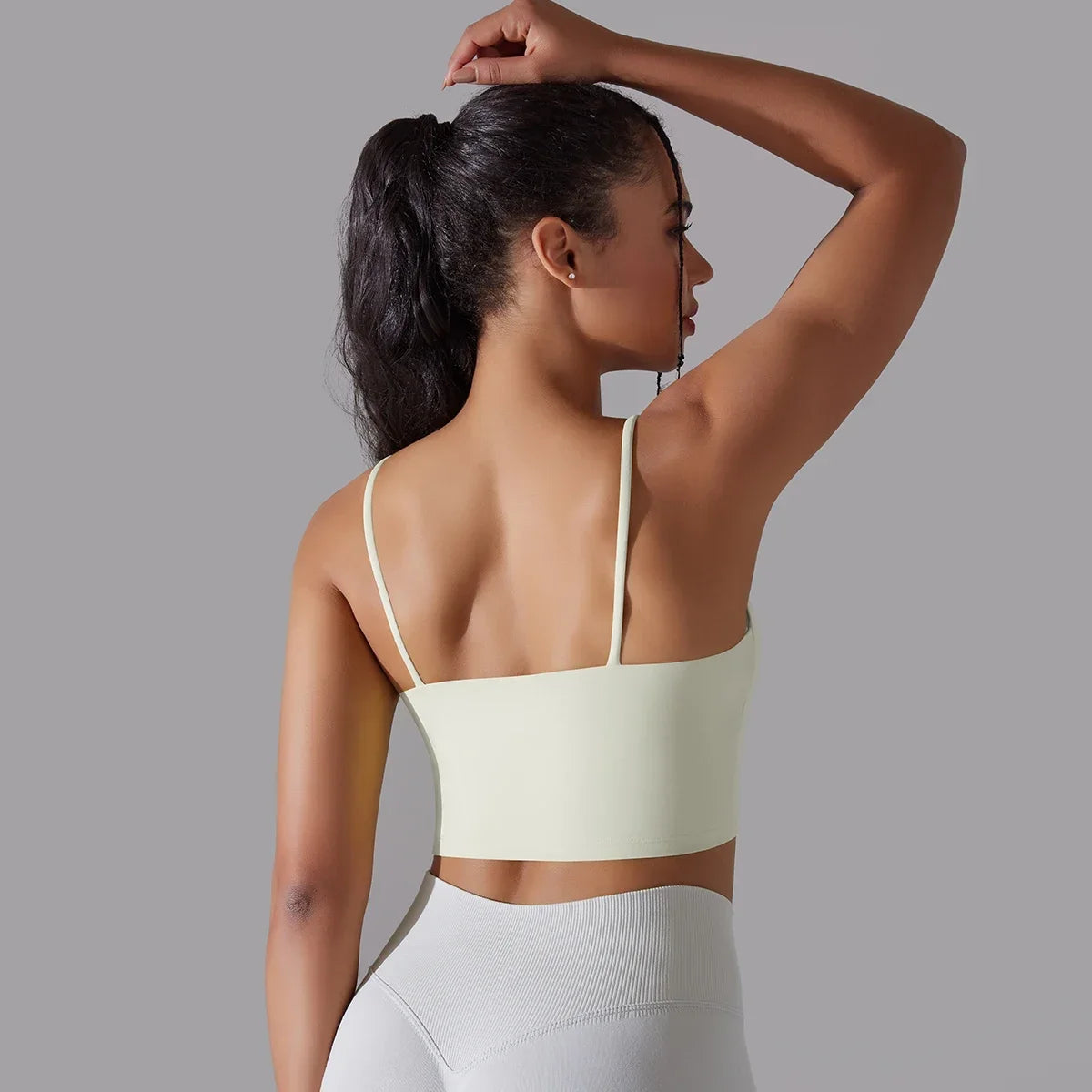 Solid Color Yoga Sports Bra Women Fixed Padded/Slim Gym Fitness Workout Undershirt Top