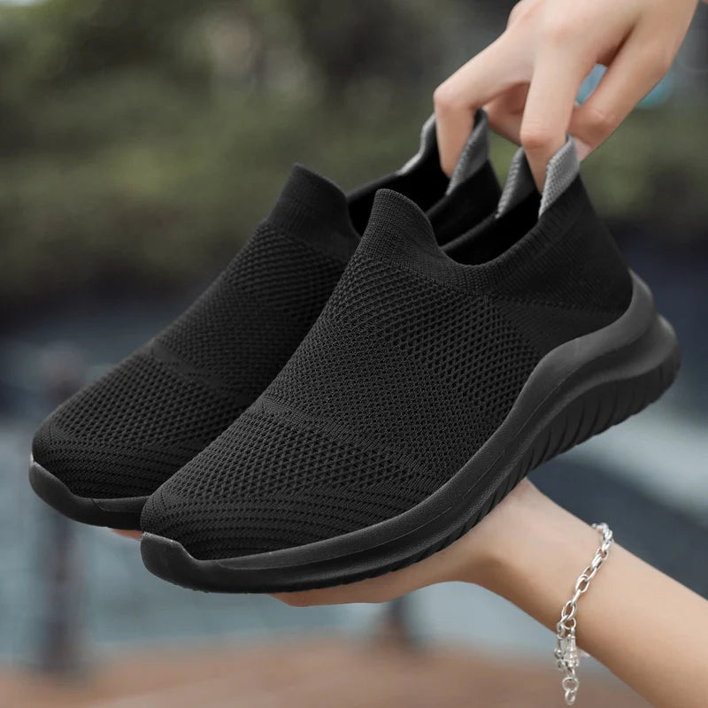 Sneakers Soft Sports Running New Casual For Solid Black/White Walking Footwear Fitness Jogging Men Shoes