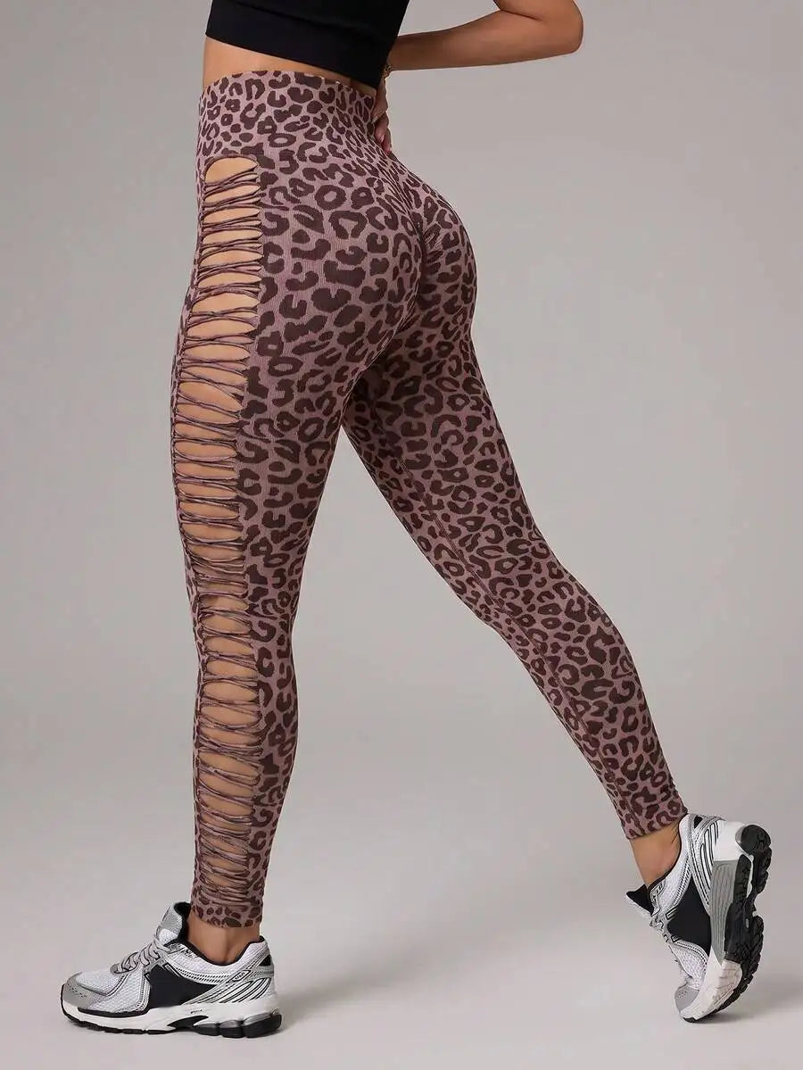 Slayform Slayform Seamless Sports Yoga Capri Leggings/High Waist Tummy Control/Mesh Side Design Fashionable Pants
