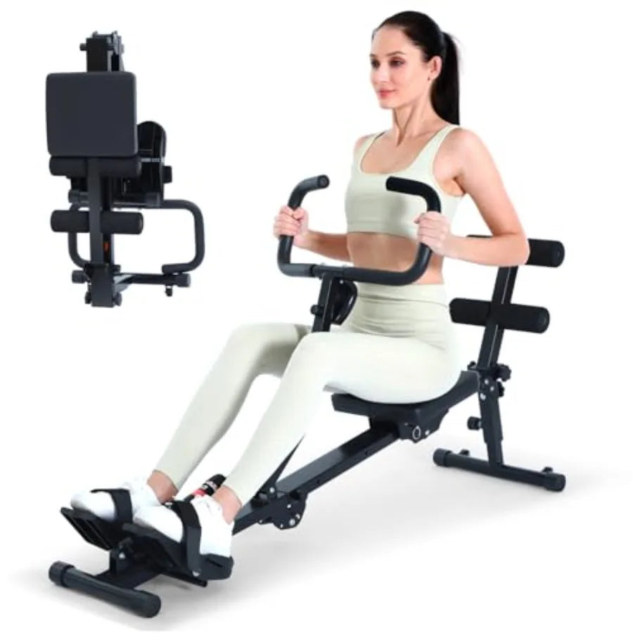 Rower Machine for Home Foldable Hydraulic Rowing Machine/with 12-Level Resistance Multi Functional Row Machine