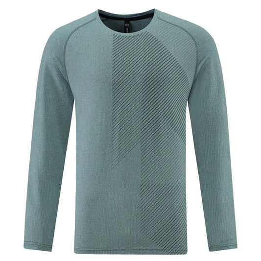 Men Prints Long Sleeve Casual Sports Quick Dry Running Shirts/Breathable Gym Sportswear High Quality Workout Long Tops