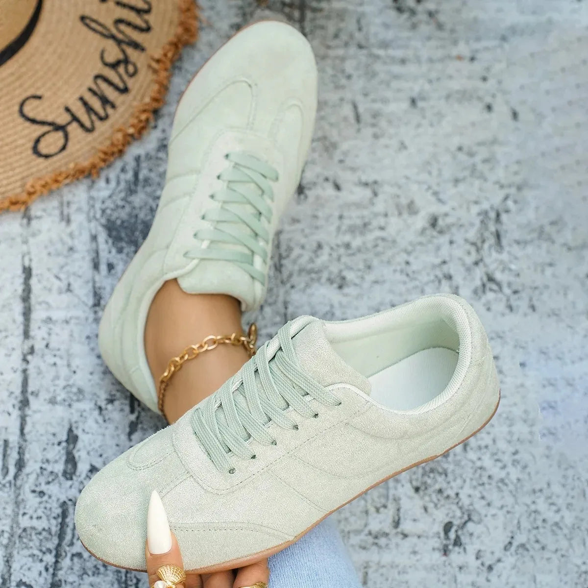 Women's Casual Flat-Soled Non-Slip Wear-Resistant Sport Spring/Autumn Round-Toe Soft And Comfortable Women Single Shoes