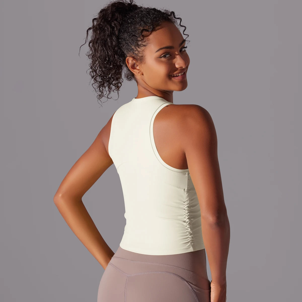 Sleeveless Yoga Vest Slim Sportswear  Stretchy Slim Sports Bra/Breathable Pleated Tank Top Quick Dry Fitness Wear Sexy Slim Top