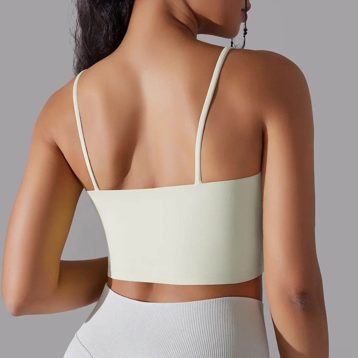 Solid Color Yoga Sports Bra Women Fixed Padded/Slim Gym Fitness Workout Undershirt Top