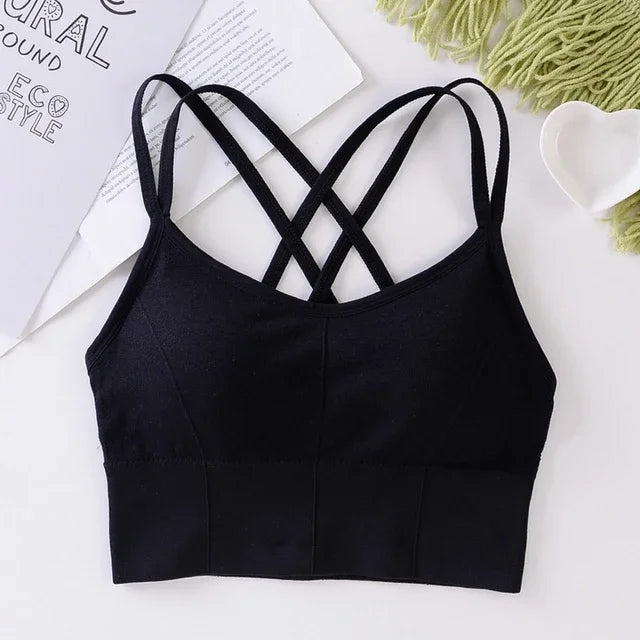 Push Up Bra Women Sports Bras Breathable Wire free Padded/Push Up Sports Top Fitness Yoga Workout Bra Sports Bra Top