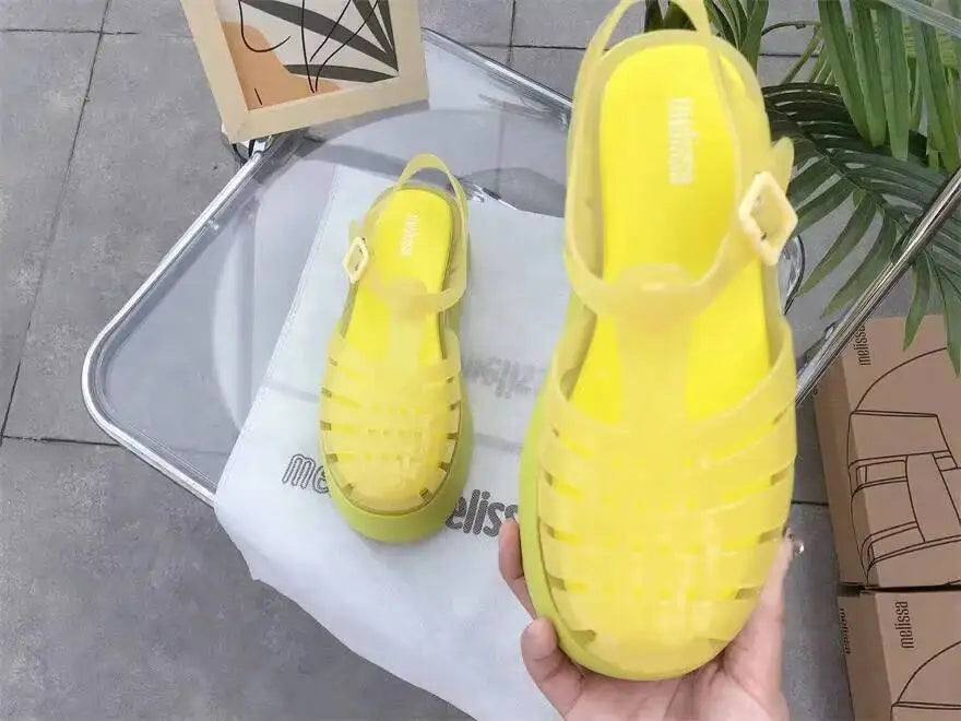Vintage Women's Thick Sole Casual Jelly Women Anti-Slip/Summer Beach Shoes EVA Material Chunky Platform Sandals