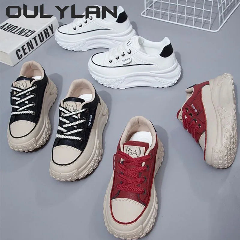 Oulylan New Retro Women Shoes Spring Platform Shoes/Casual Sneakers Versatile Fashion Designer Shoes