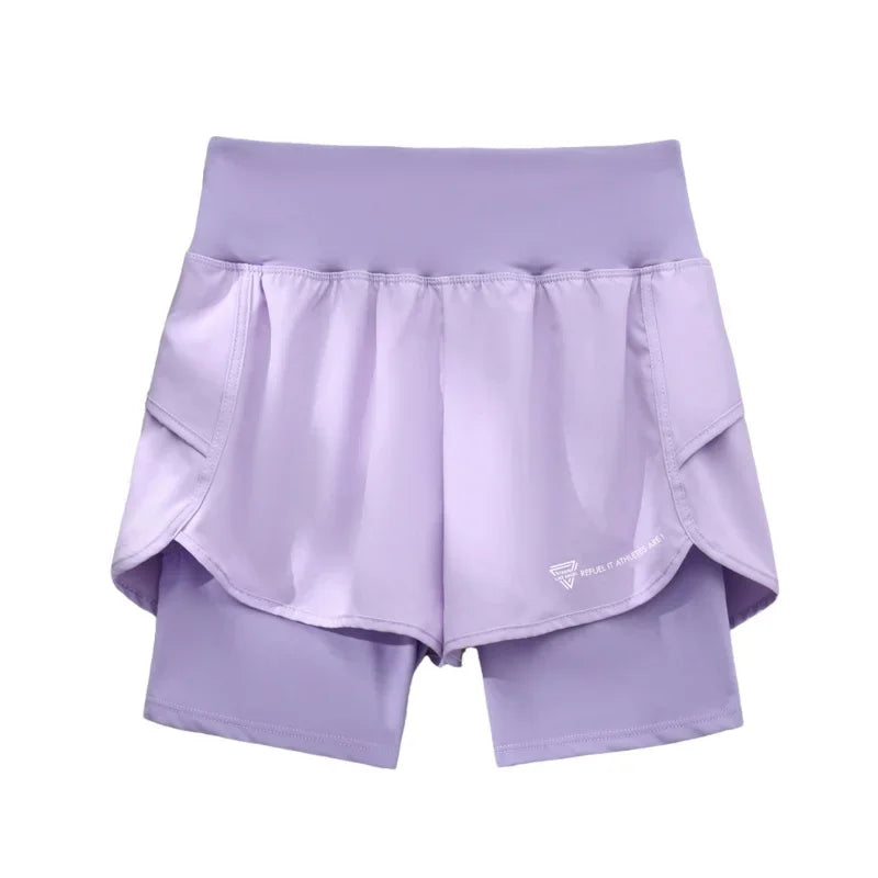 Women Running Shorts 2 In 1 Quick Dry High Waist Summer Shorts/With Pocket Lightweight Cycling Clothes Athletic Wear