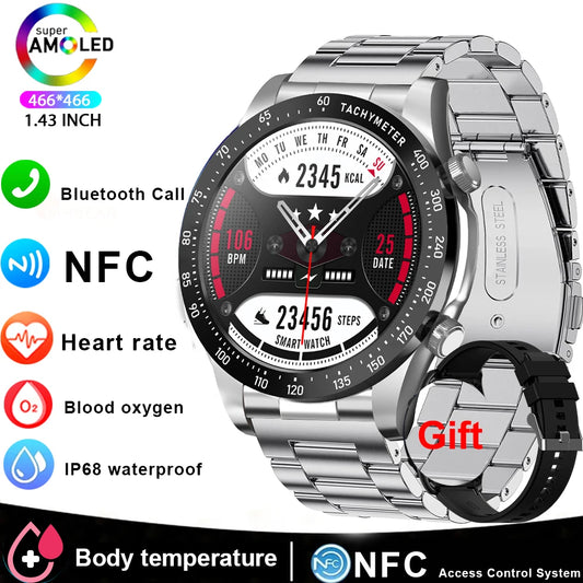 Smart Watch Men 1.43 Inch HD AMOLED Screen Bluetooth Call Fitness Watch/Heart Rate Sleep Monitoring Smartwatch