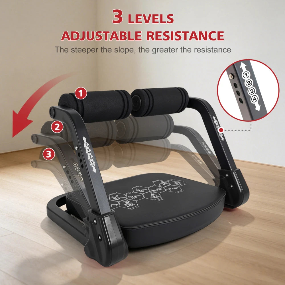Yes Ab Core Trainer Abdominal Machine/with Resistance Bands for Home Gym Black