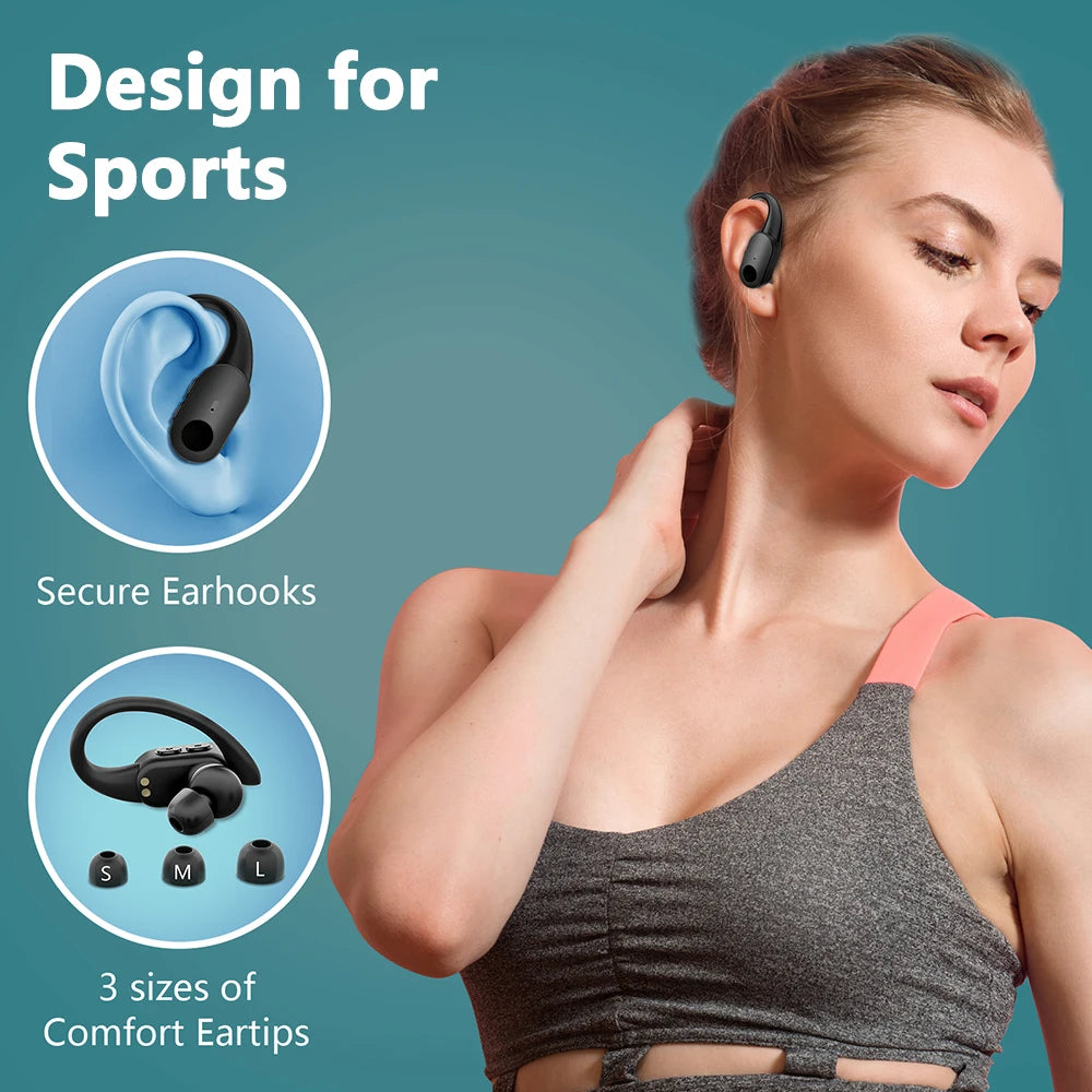 Mpow Deep Bass Wireless Earbuds Bluetooth/5.3 TWS Earphones in-Ear LED Display Waterproof