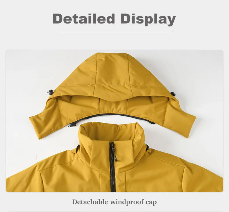 JNLN Unisex Waterproof Fleece Jackets Winter Windproof Thermal Windbreaker/Men Hiking Camping Skiing Climbing Raincoat