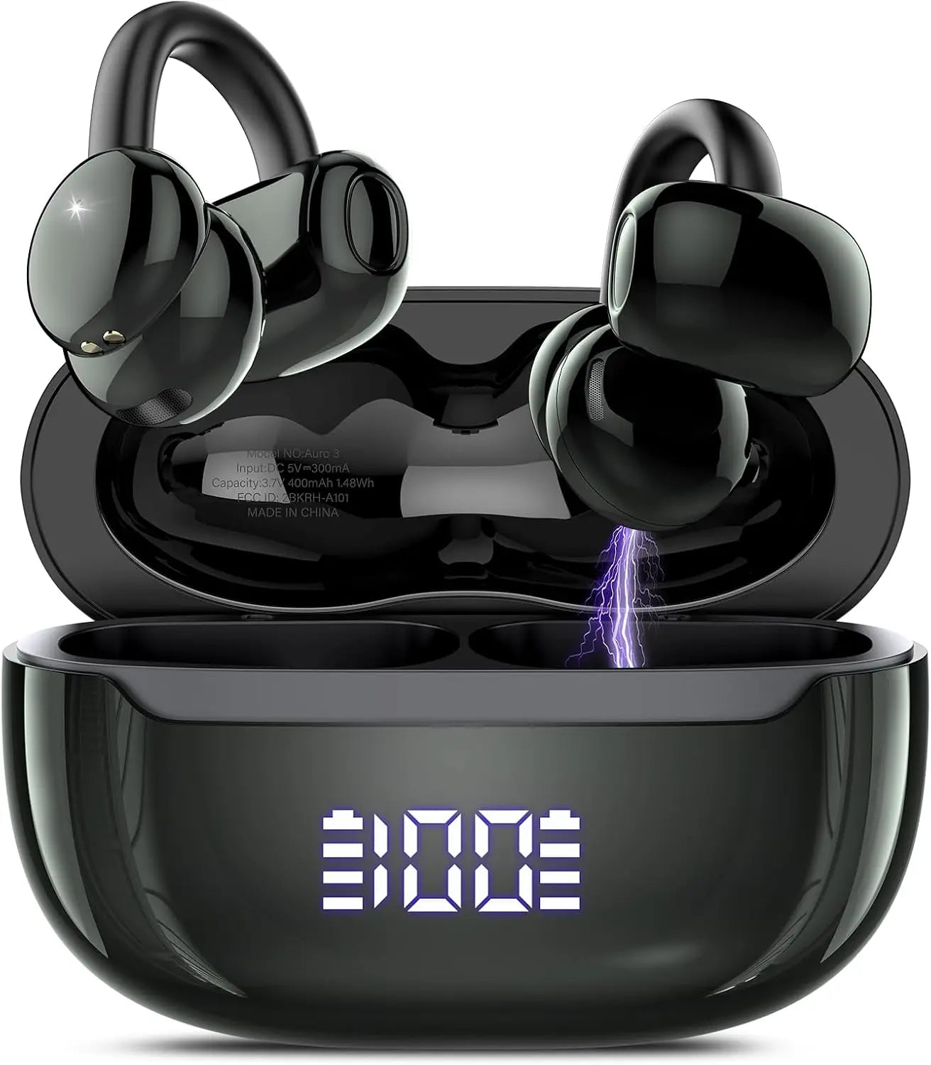 Open Ear Wireless Clip-On Headphones with Bluetooth 5.4 DNN Noise Cancelling/48H Playtime, Low Latency for Music & Calls