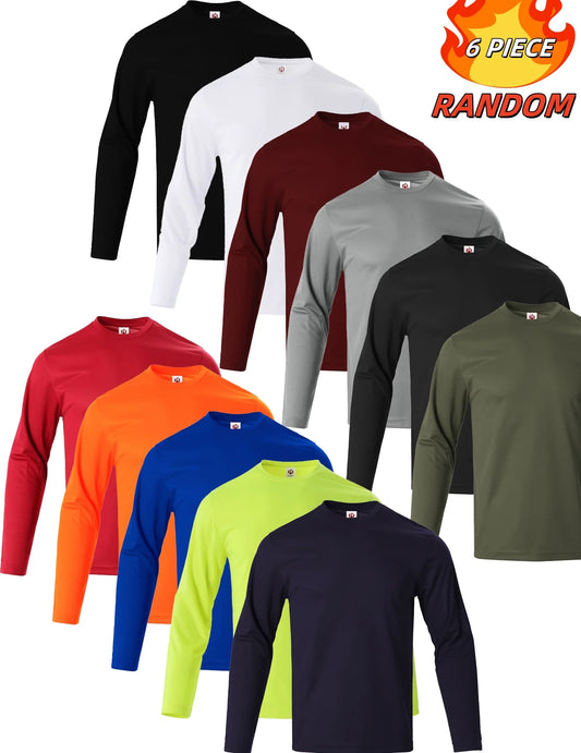 11 colors randomly selected 6-piece men's quick drying long sleeved/T-shirt moisture wicking casual and breathable