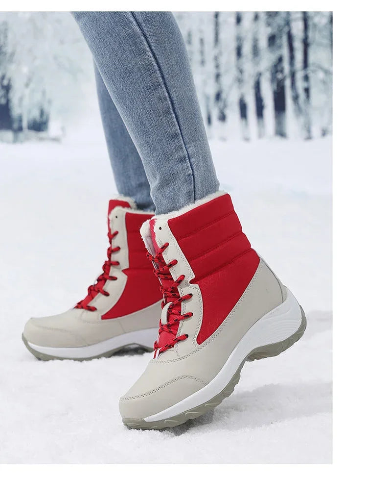 Autumn Winter Women's Ankle Boots Chunky Platform Waterproof Non-slip/Warm Shoes Woman Boots Outdoor Warm Snow Boots New