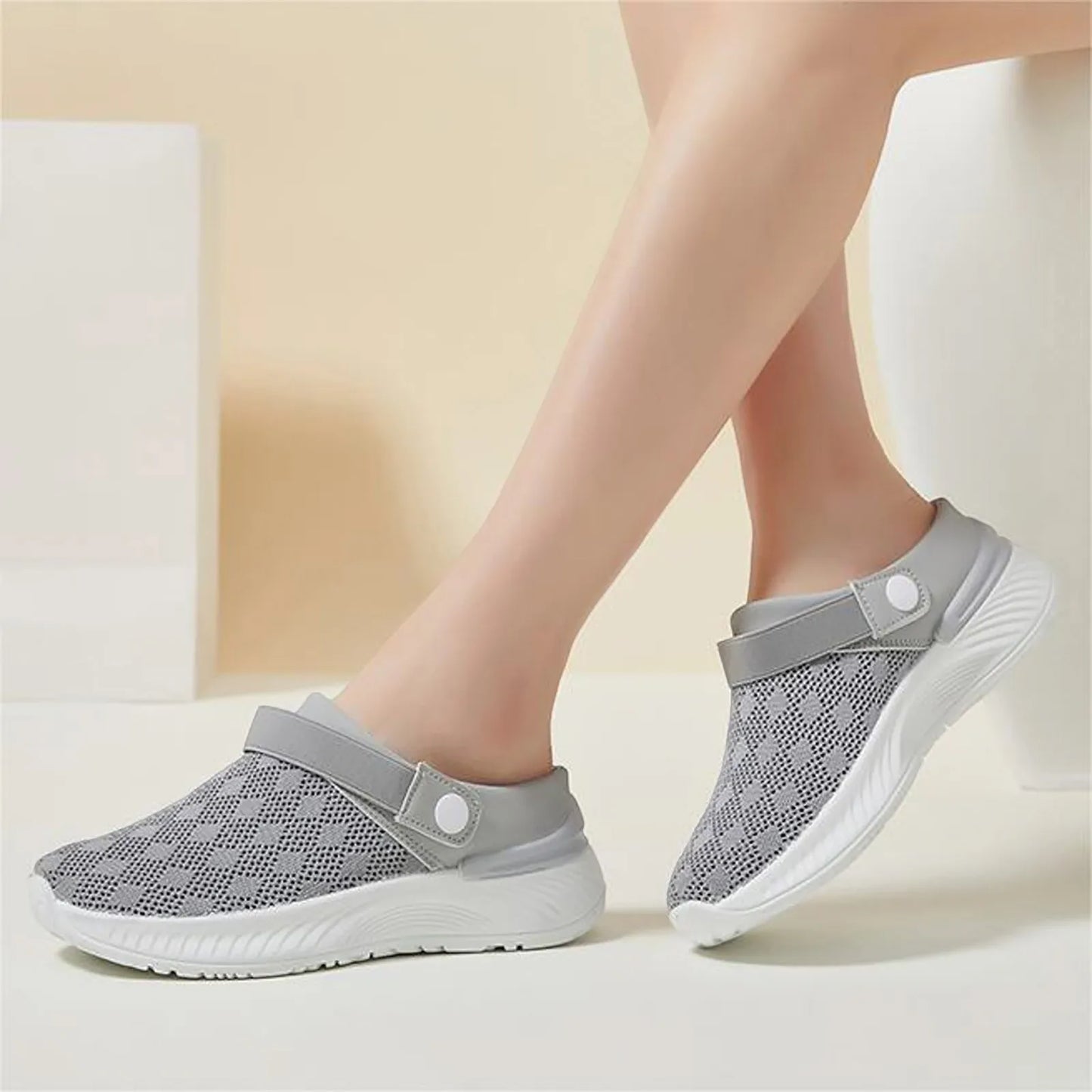 Women's Casual Shoes Memory Foam Women's One Foot Stirrup Shoes/Fly Weaving Breathable Flat Bottom Sneakers