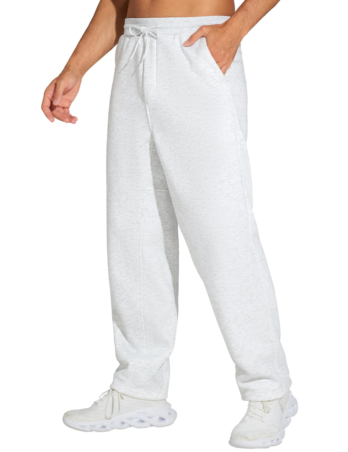 THE GYM PEOPLE Men's Baggy Sweatpants Fleece Drawstring/Straight Leg Open Bottom Workout Pants with Pockets