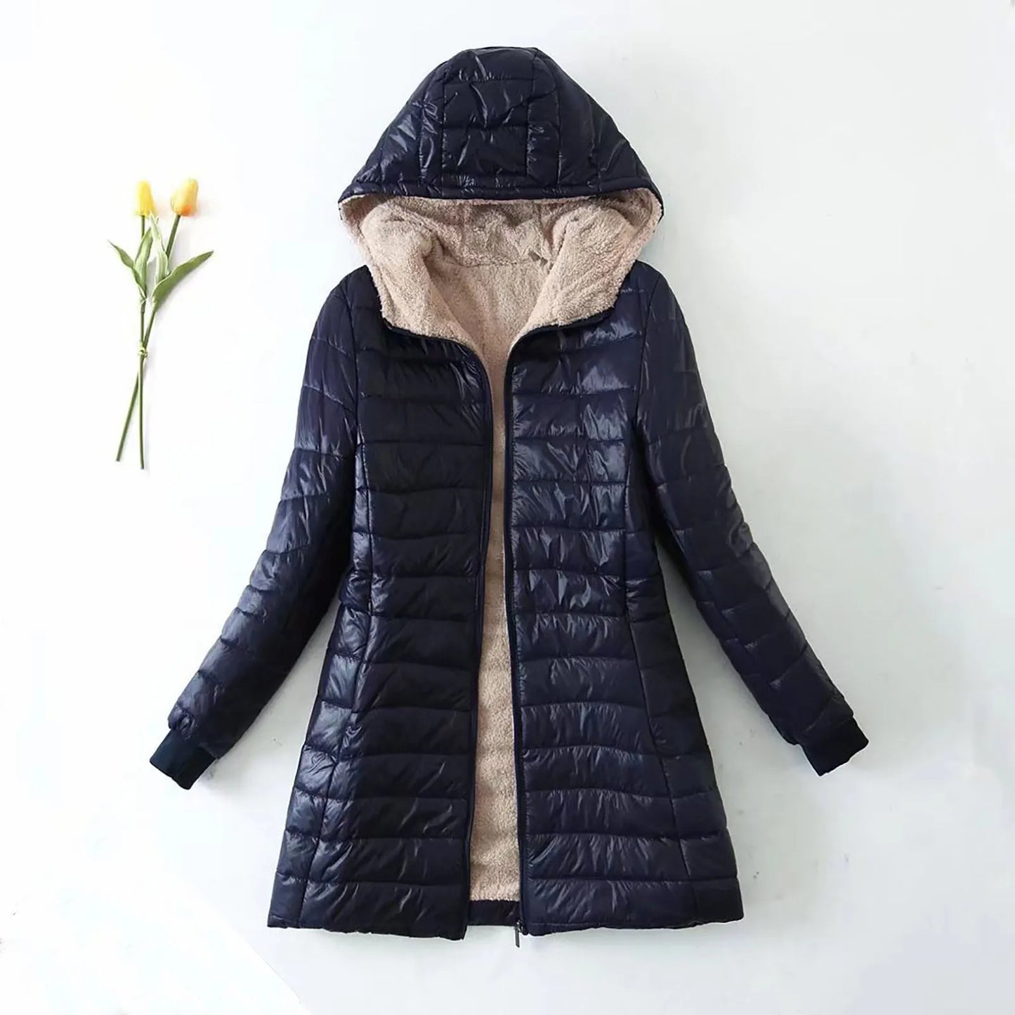 Women Plus Size Warm Plush Coats Winter Long Sleeve/Zip Up Overcoat Solid Warm Fleece Padded Jackets For Women