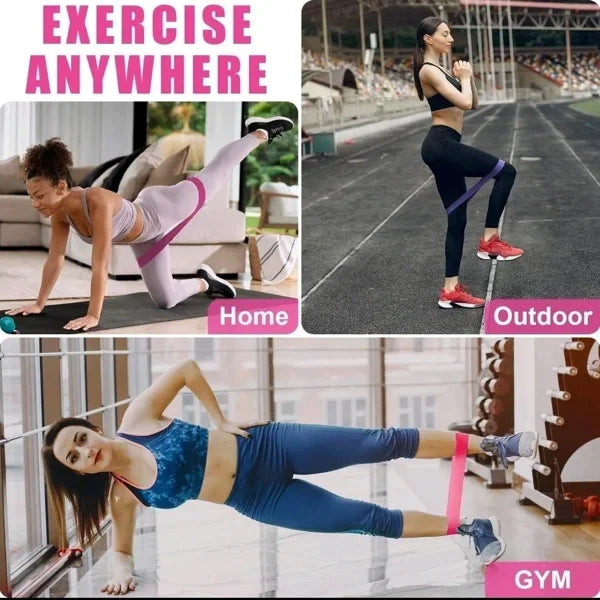 Set of 5 Resistance Exercise Loop Bands/Fitness Yoga Resistance Band TPE Pink
