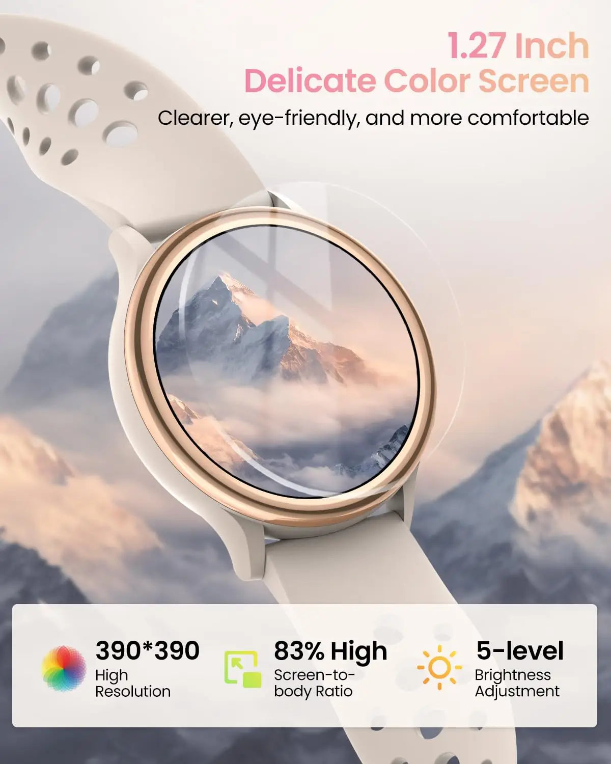 Smart Watches [400+Watch Faces/Calls/Health], 1.27" Fitness Tracker/Smartwatch for iPhone ＆ Android, Activity