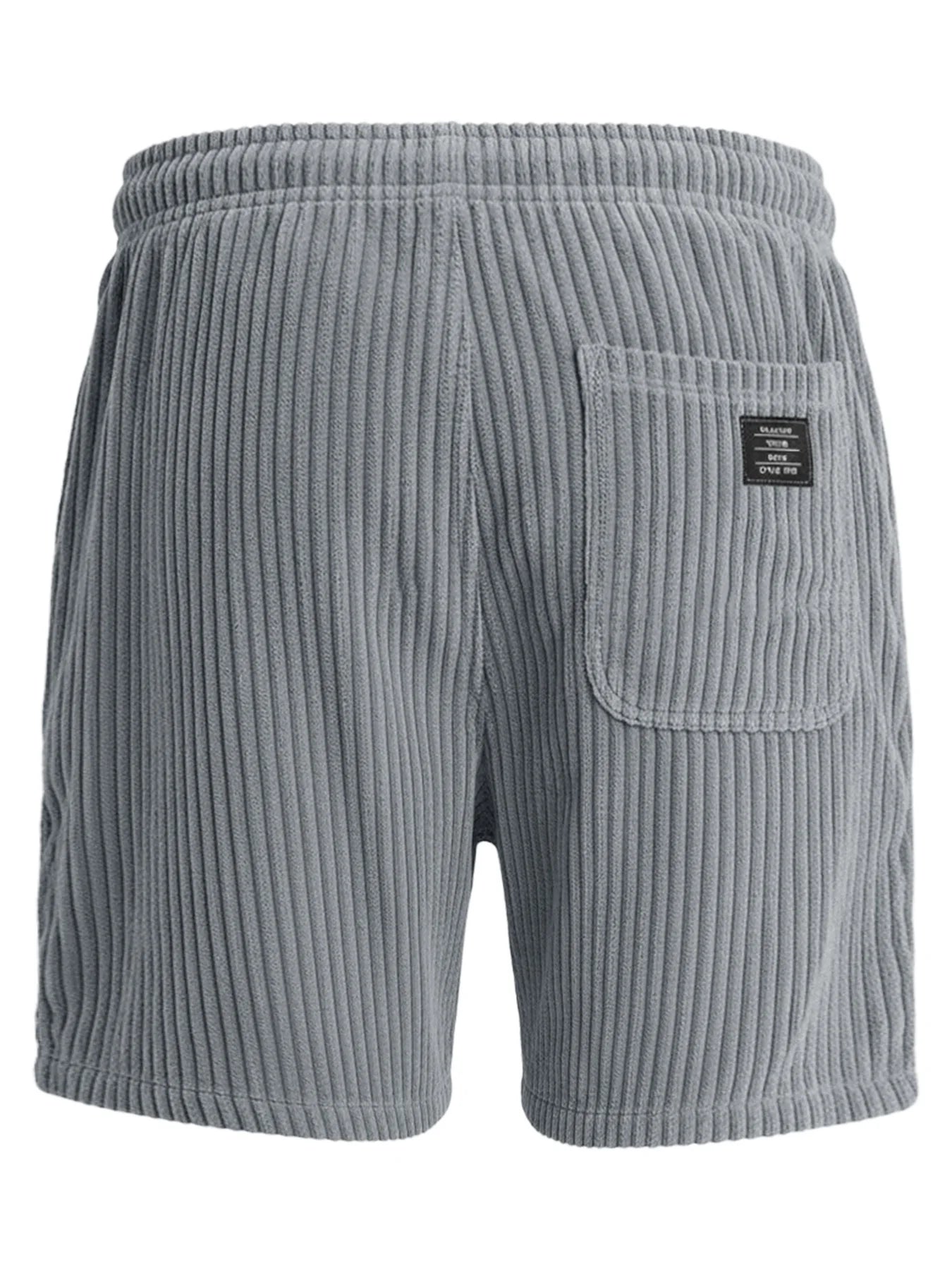 2-piece set of thick striped black label men's corduroy casual shorts/summer retro logo lace up loose sports five quarter pants