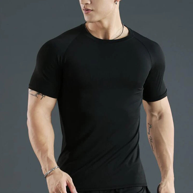 Men Short Sleeve t-Shirt Quick Dry Compression Shirts Fitness/Gym t-Shirts Sport Bodybuilding Shirt Running Football Tee Shirts