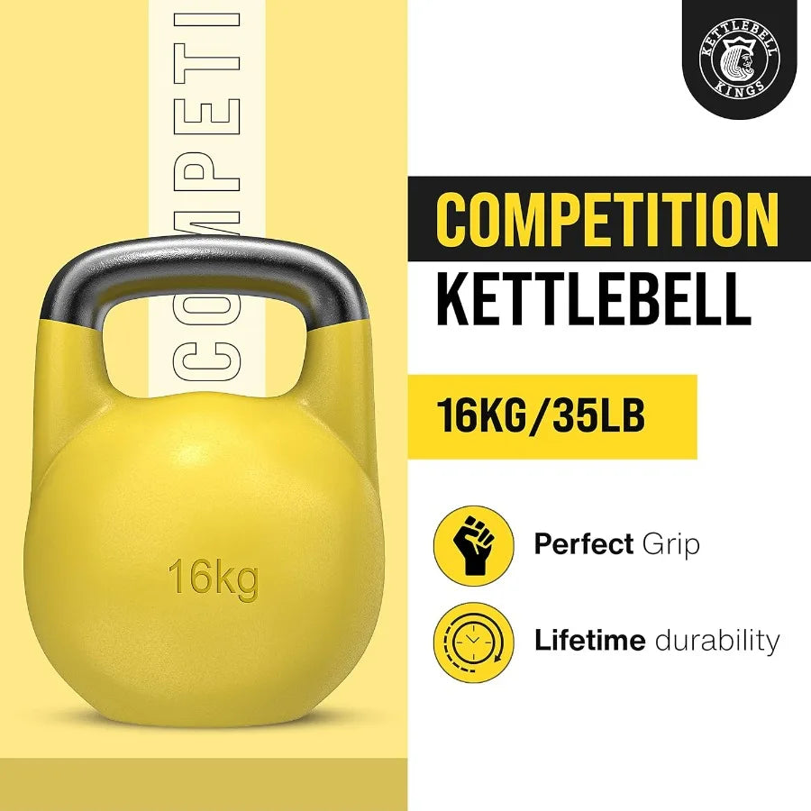 Kettlebell Kings Competition Kettlebells Weight (35mm handle) 35LB/Hand weights Workout Gym Equipment & Strength training sets
