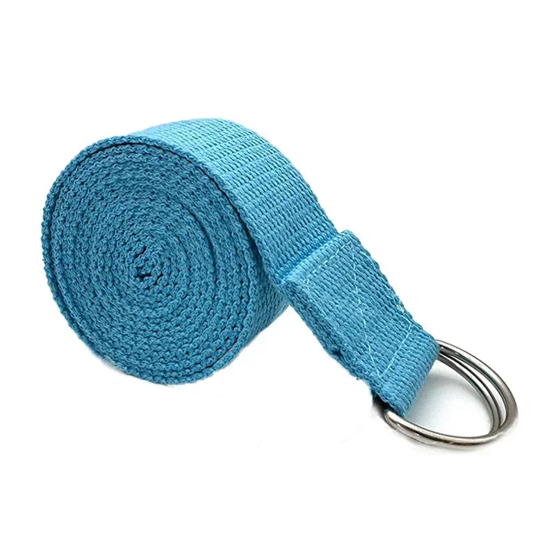 1.8mx3.8cm Yoga Strap Durable Cotton Exercise Straps/Adjustable D-Ring Buckle Gives Flexibility for Yoga Stretching