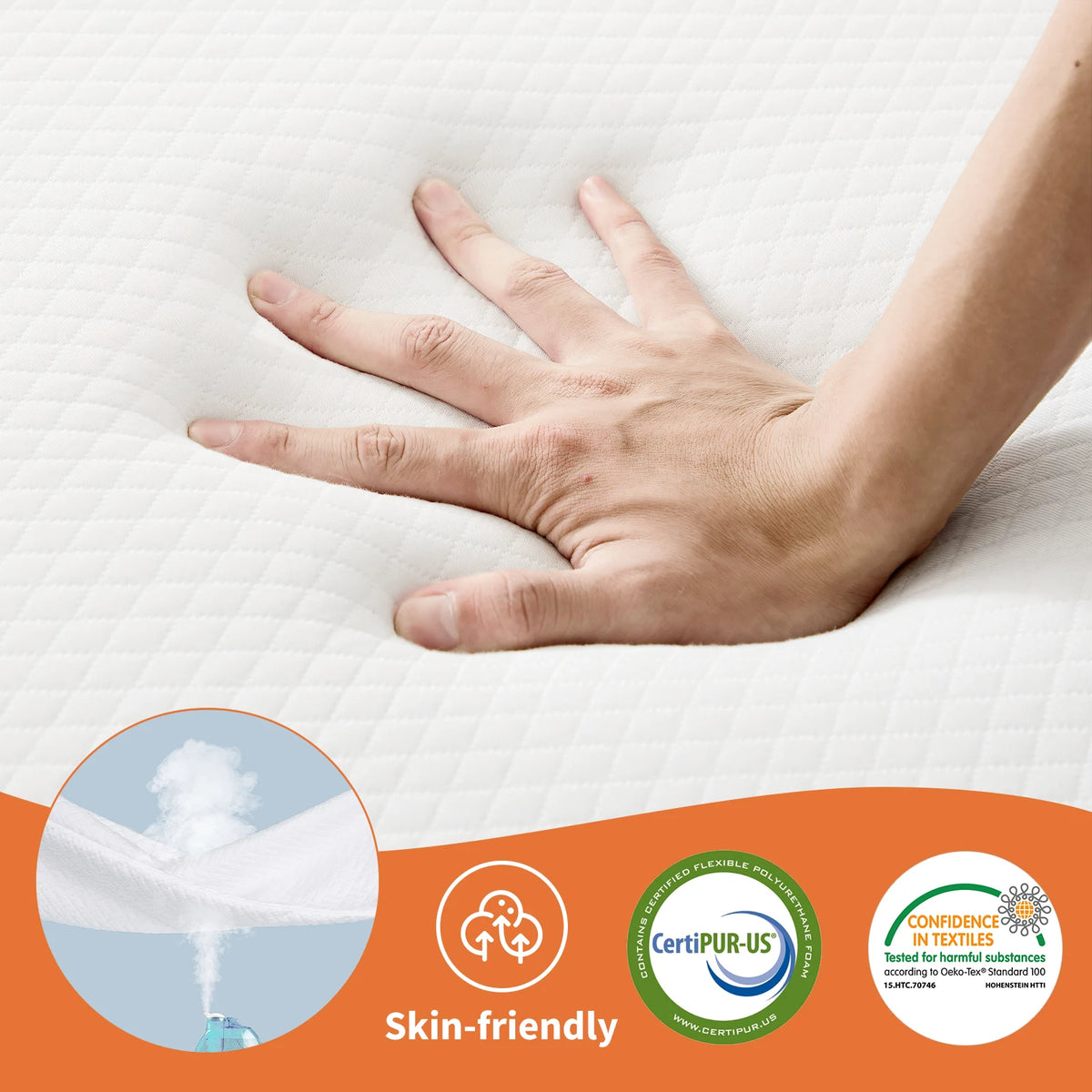 JHK 3-4Inch Soft Mattress Tri-Fold Memory Foam Mattress with Collapsible/and Washable Cover Portable Floor Bed for Travel Yoga