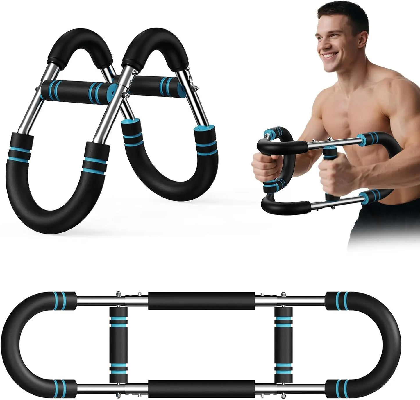 U Shape Arm Trainer Hand Gripper Non-Slip Grip 60-100lb Power/Twister Bar Fitness Equipment for Gym Home Muscle Exercise