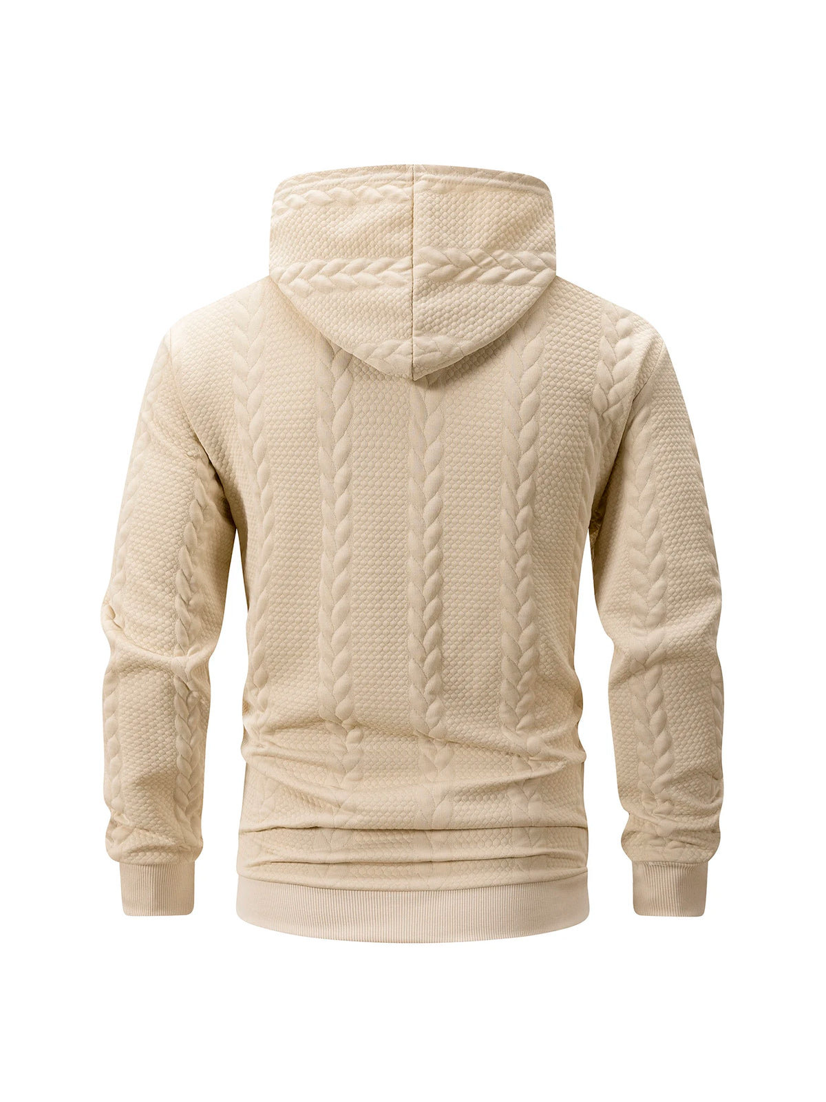 Men's Textured Zip Hooded Sweatshirt Full Zipper Jacket/Kangaroo Pocket Ribbed Cuffs Warm Casual Street Outerwear