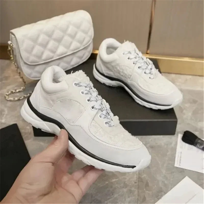 NEW 24S Camellia Men Women Comfortable Dress Shoes White/Black Genuine Casual Leather Breathable Ladies Low Outdoor Sports