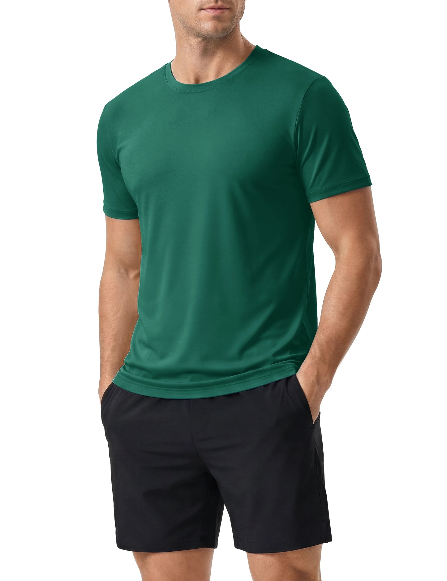 Men's UPF 50+ Shirt Sun Protection SPF UV Moisture Wicking/Lightweight Quick Dry Swim Rash Guard Short Sleeve Athletic Running