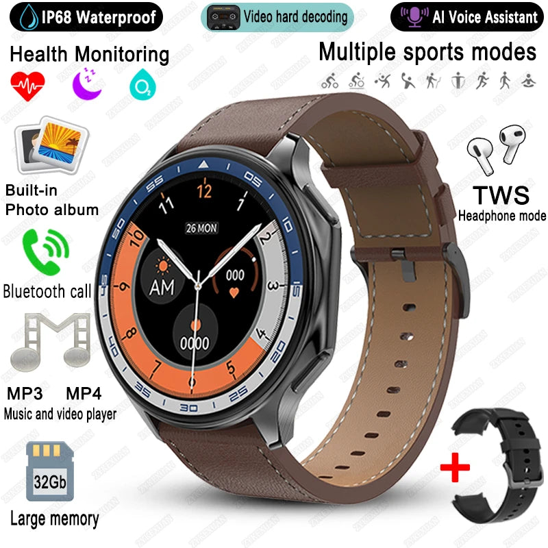 2025 New For OPPO Watch X High-End Business Watch/32G Memory Video Playback Smart Watch Sports Fitness Waterproof