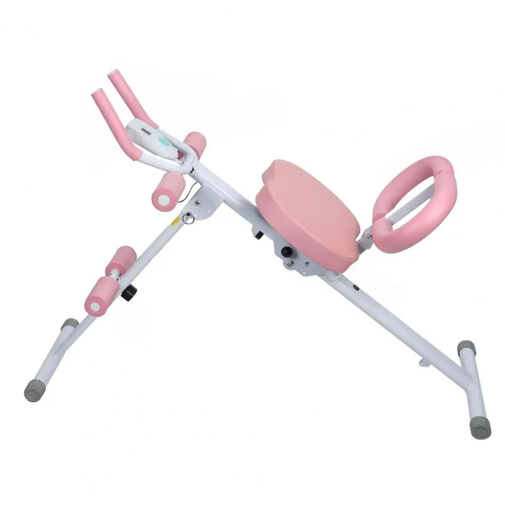 Height Adjustments Abdominal Trainer Ab Machine with LCD Display Screen/Foam Handle Full Body Workout Abdominal Exercise Machine