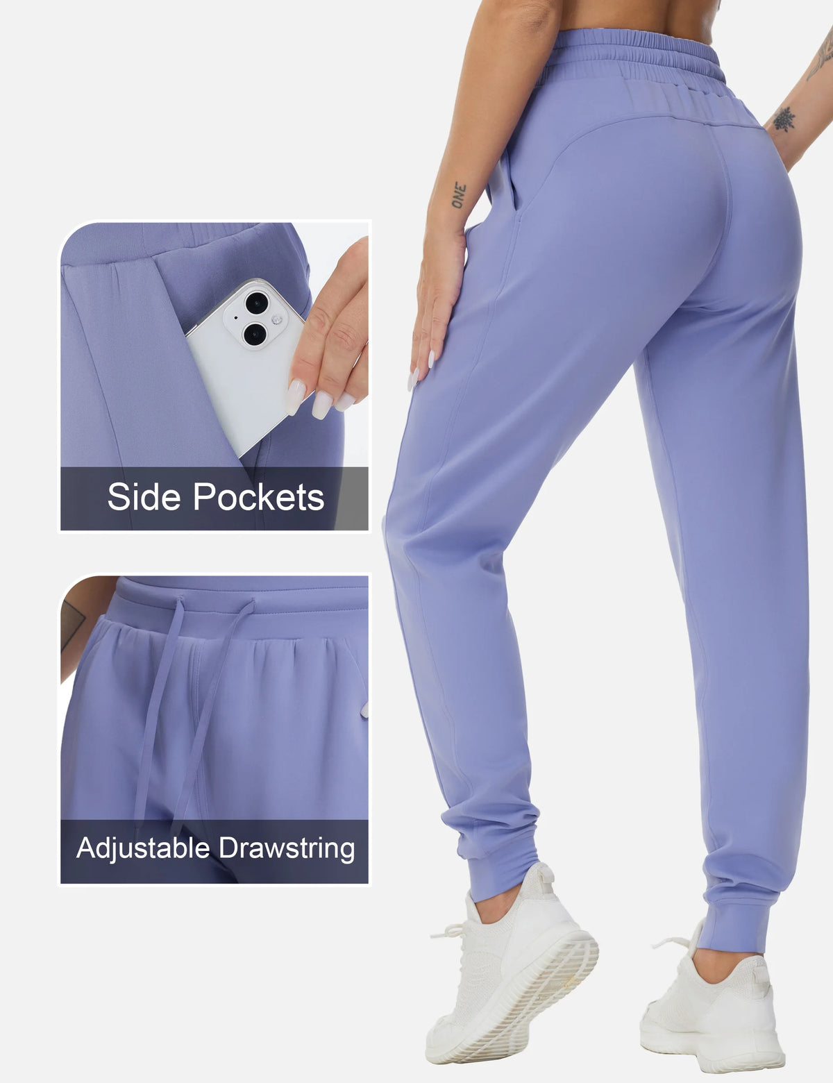 THE GYM PEOPLE Women's Workout Joggers Leggings Drawstring Running/Lounge Sweatpants Tapered Pants with Pockets
