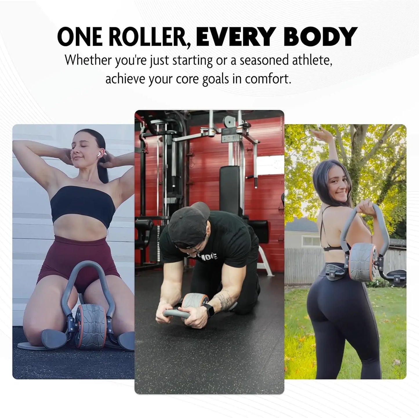 Ab Roller Wheel with Elbow Support 2 Knee Pads Abdominal Trainer/for Core Workout Perfect Abs Workout Equipment for Home and Gym